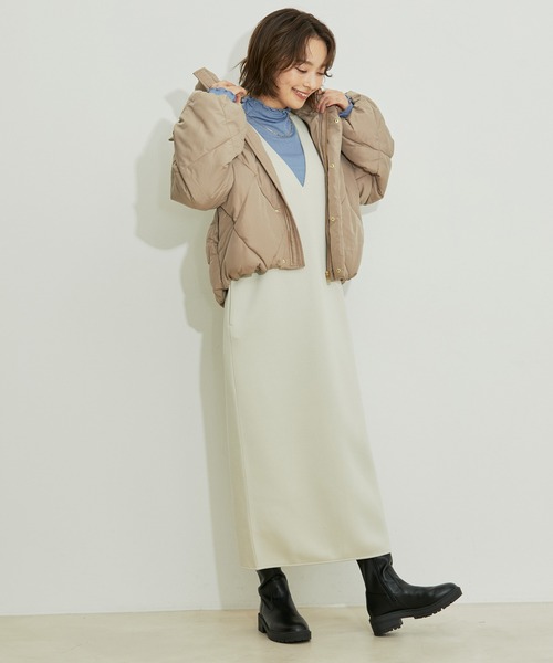 【WEB限定】ファイバーダウンダイヤキルトショートブルゾン