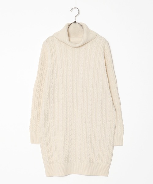 Honeys(ハニーズ)の「オフタートルワンピース(ワンピース・レディース・アイボリー/ベージュ/パープル/ブルー・S/M/L)」の8枚目の写真