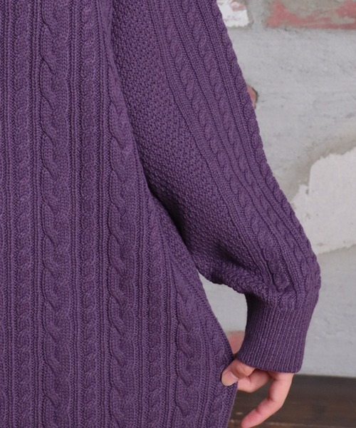 Honeys(ハニーズ)の「オフタートルワンピース(ワンピース・レディース・アイボリー/ベージュ/パープル/ブルー・S/M/L)」の19枚目の写真