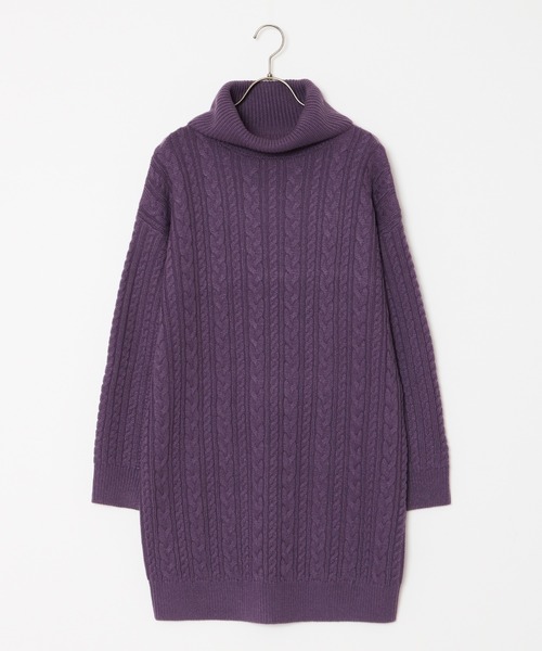 Honeys(ハニーズ)の「オフタートルワンピース(ワンピース・レディース・アイボリー/ベージュ/パープル/ブルー・S/M/L)」の7枚目の写真