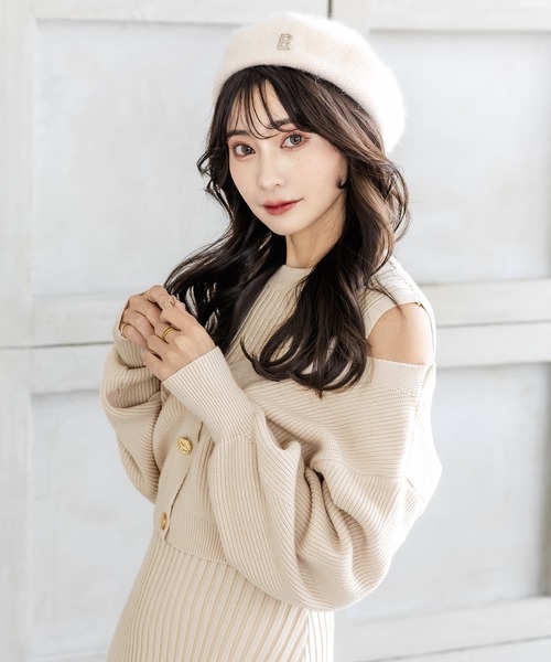 Julia Boutique(ジュリアブティック)の「2点セット・バルーンスリーブカーディガン+マーメイドワンピース/22548(ワンピース・レディース・グレー/オフホワイト/ベージュ/ブラック/ピンク・ONE)」の20枚目の写真