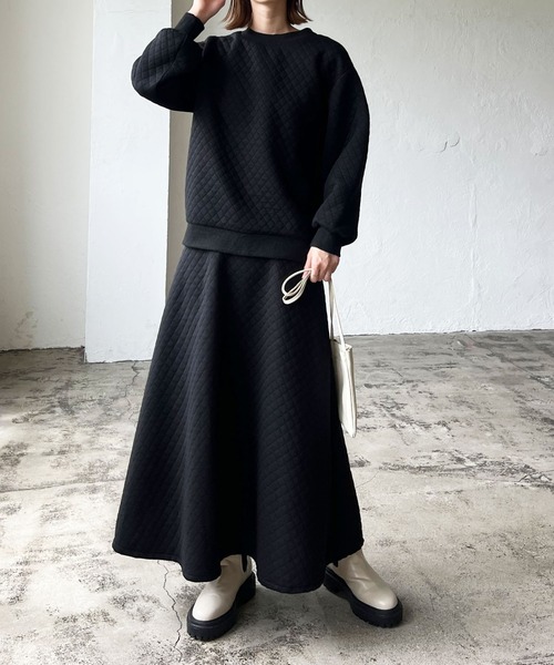 LIAN（リアン）の「キルティングフレアスカート（スカート・レディース・杢グレー/カーキ/ブラック・FREE）」の12枚目の写真