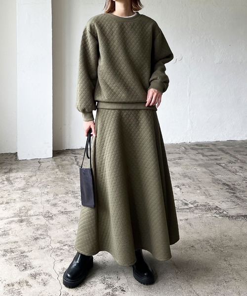 LIAN（リアン）の「キルティングフレアスカート（スカート・レディース・杢グレー/カーキ/ブラック・FREE）」の16枚目の写真