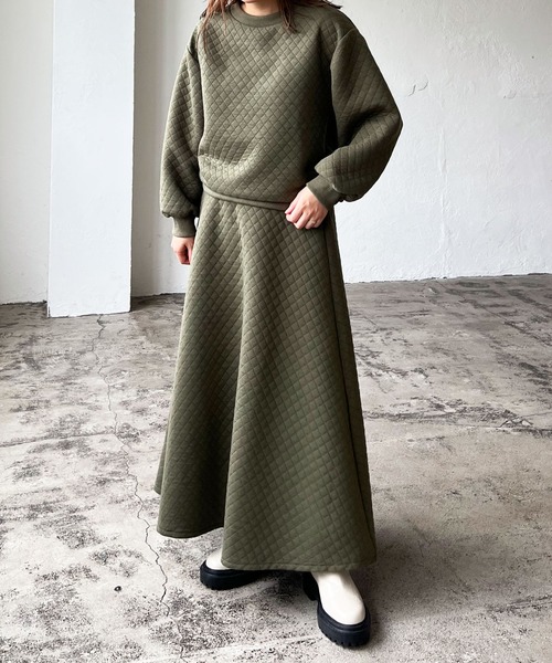 LIAN（リアン）の「キルティングフレアスカート（スカート・レディース・杢グレー/カーキ/ブラック・FREE）」の20枚目の写真