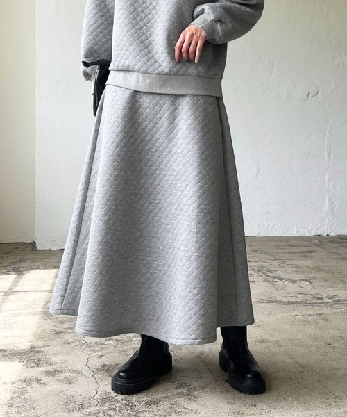 LIAN（リアン）の「キルティングフレアスカート（スカート・レディース・杢グレー/カーキ/ブラック・FREE）」の8枚目の写真