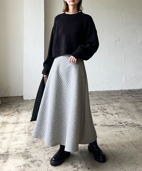 LIAN（リアン）の「キルティングフレアスカート（スカート・レディース・杢グレー/カーキ/ブラック・FREE）」の14枚目の写真