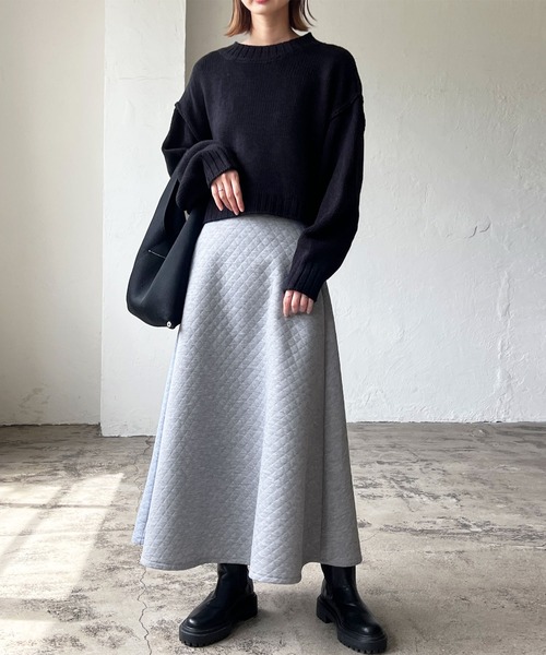 LIAN（リアン）の「キルティングフレアスカート（スカート・レディース・杢グレー/カーキ/ブラック・FREE）」の17枚目の写真