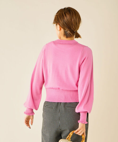 NOLLEY’S(ノーリーズ)の「《手洗い可能》袖口フリルプルオーバーニット(ニット/セーター・レディース・オフホワイト/イエロー/ネイビー/グリーン/ベビーピンク・38)」の13枚目の写真