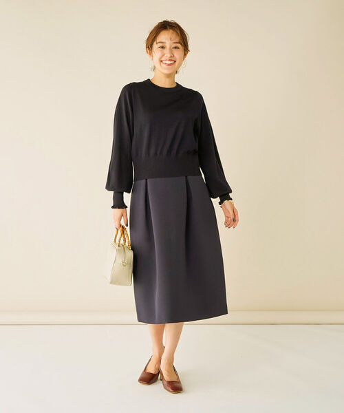 NOLLEY’S(ノーリーズ)の「《手洗い可能》袖口フリルプルオーバーニット(ニット/セーター・レディース・オフホワイト/イエロー/ネイビー/グリーン/ベビーピンク・38)」の14枚目の写真