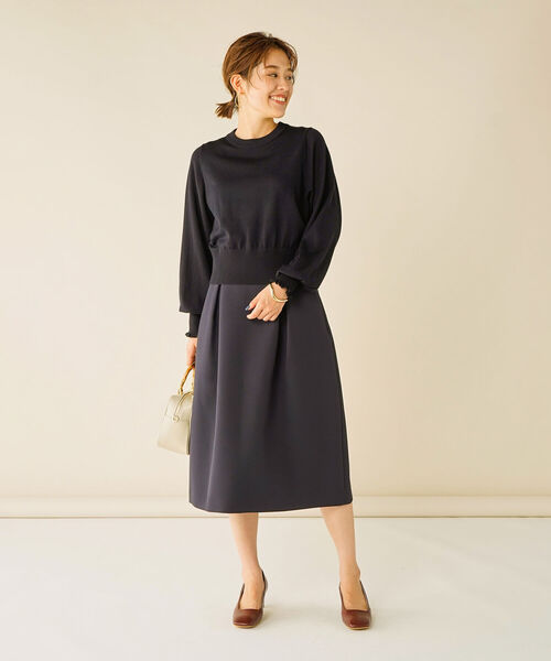 NOLLEY’S(ノーリーズ)の「《手洗い可能》袖口フリルプルオーバーニット(ニット/セーター・レディース・オフホワイト/イエロー/ネイビー/グリーン/ベビーピンク・38)」の21枚目の写真