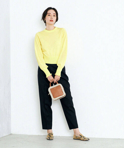 NOLLEY’S(ノーリーズ)の「《手洗い可能》袖口フリルプルオーバーニット(ニット/セーター・レディース・オフホワイト/イエロー/ネイビー/グリーン/ベビーピンク・38)」の22枚目の写真