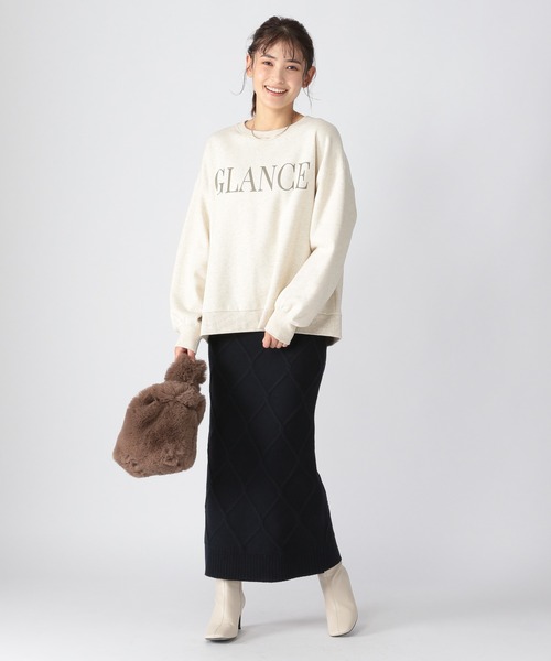 BARNYARDSTORM（バンヤードストーム）の「BARNYARDSTORM / ケーブルスカート（スカート・レディース・オフホワイト/ネイビー・0/1）」の4枚目の写真