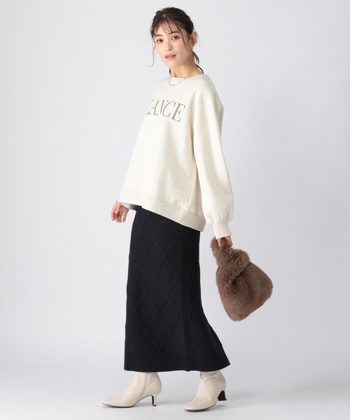 BARNYARDSTORM（バンヤードストーム）の「BARNYARDSTORM / ケーブルスカート（スカート・レディース・オフホワイト/ネイビー・0/1）」の5枚目の写真