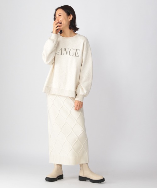 BARNYARDSTORM（バンヤードストーム）の「BARNYARDSTORM / ケーブルスカート（スカート・レディース・オフホワイト/ネイビー・0/1）」の8枚目の写真