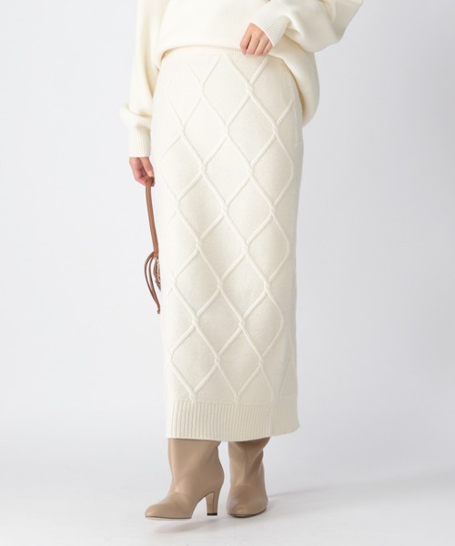 BARNYARDSTORM（バンヤードストーム）の「BARNYARDSTORM / ケーブルスカート（スカート・レディース・オフホワイト/ネイビー・0/1）」の15枚目の写真