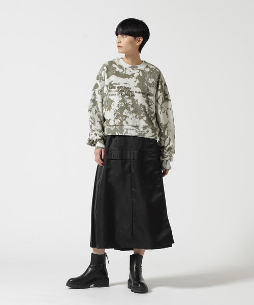 AVIREX（アヴィレックス）の「≪WEB&DEPOT限定≫NYLON PLEATED COMBI SKIRT/ ナイロンプリーツコンビスカート（スカート・レディース・ブラック/オリーブ系・F）」の21枚目の写真