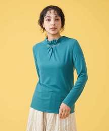 ベアスムース タック刺繍カットソー