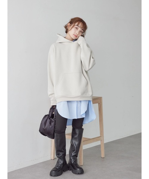 AMERICAN HOLIC（アメリカンホリック）の「フワフワ裏起毛パーカースウェット（スウェット・レディース・ライトグレー/チャコールグレー/イエロー/キャメル/ラベンダー・M/L）」の18枚目の写真