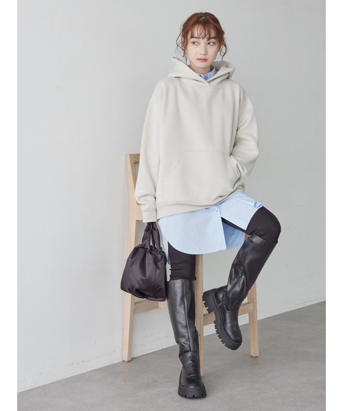 AMERICAN HOLIC（アメリカンホリック）の「フワフワ裏起毛パーカースウェット（スウェット・レディース・ライトグレー/チャコールグレー/イエロー/キャメル/ラベンダー・M/L）」の19枚目の写真