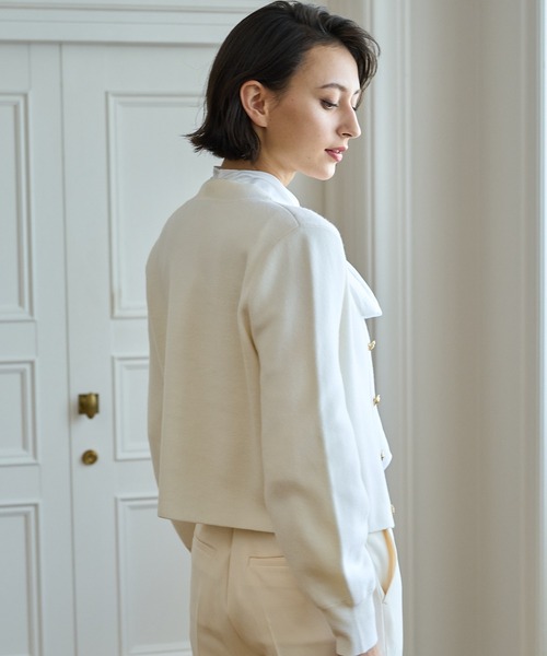 ANAYI（アナイ）の「メリノウールビジュー カーディガン（カーディガン/ボレロ・レディース・オフホワイト/ピンク/ブラック・36/38）」の10枚目の写真