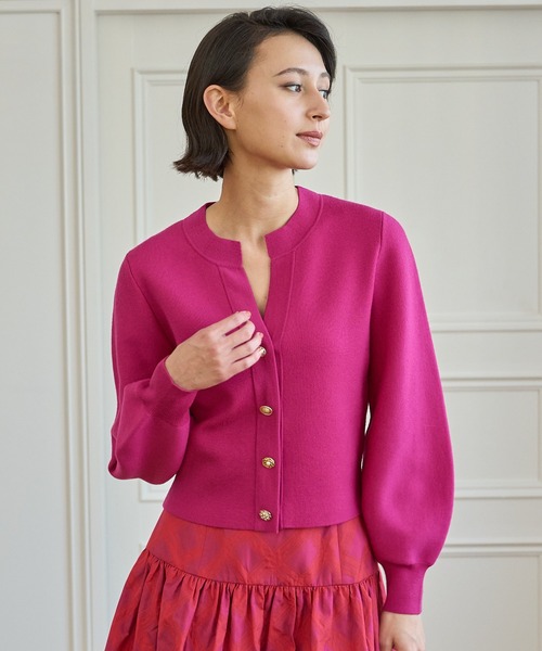 ANAYI（アナイ）の「メリノウールビジュー カーディガン（カーディガン/ボレロ・レディース・オフホワイト/ピンク/ブラック・36/38）」の13枚目の写真