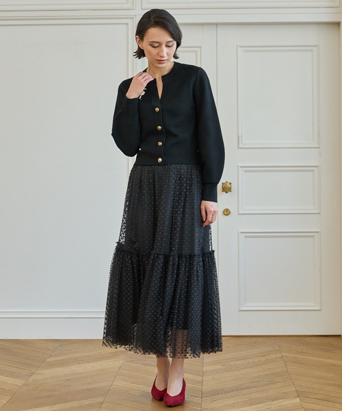 ANAYI（アナイ）の「メリノウールビジュー カーディガン（カーディガン/ボレロ・レディース・オフホワイト/ピンク/ブラック・36/38）」の6枚目の写真