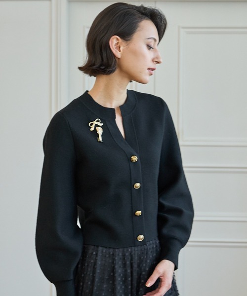 ANAYI メリノウールビジューカーディガン ブラック 38 【公式通販】