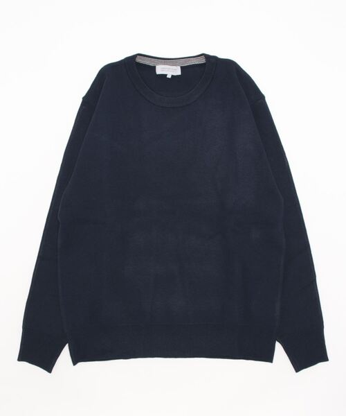 STYLEBLOCK（スタイルブロック）の「ソフトタッチＷジャガード無地クルーネックセーター（ニット/セーター・メンズ・グリーン/アイボリー/チャコール/ワイン/グレー/ブラック/グレイッシュベージュ/マスタード/ネイビー・L/M/LL）」の7枚目の写真