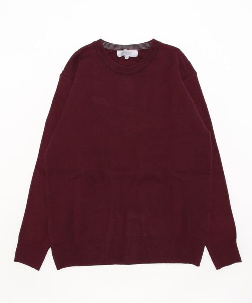 STYLEBLOCK（スタイルブロック）の「ソフトタッチＷジャガード無地クルーネックセーター（ニット/セーター・メンズ・グリーン/アイボリー/チャコール/ワイン/グレー/ブラック/グレイッシュベージュ/マスタード/ネイビー・L/M/LL）」の9枚目の写真