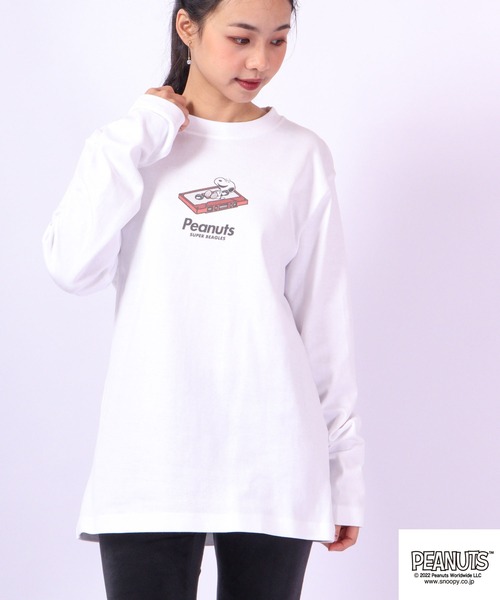 PEANUTS(ピーナッツ)の「PEANUTS スヌーピー ドロップショルダー 長袖Tシャツ(Tシャツ/カットソー・レディース・ホワイト/ホワイト系その他・L/4L/M/LL/S/3L)」の18枚目の写真