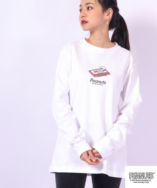 PEANUTS(ピーナッツ)の「PEANUTS スヌーピー ドロップショルダー 長袖Tシャツ(Tシャツ/カットソー・レディース・ホワイト/ホワイト系その他・L/4L/M/LL/S/3L)」の19枚目の写真