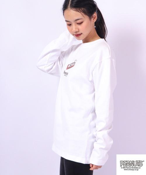 PEANUTS(ピーナッツ)の「PEANUTS スヌーピー ドロップショルダー 長袖Tシャツ(Tシャツ/カットソー・レディース・ホワイト/ホワイト系その他・L/4L/M/LL/S/3L)」の20枚目の写真