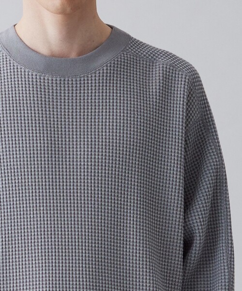 UNFILO（アンフィーロ）の「イージーケア ワッフル クルーネック（Tシャツ/カットソー・メンズ・ブラック系/ライトグレー系・SMALL/MEDIUM/LARGE/X-LARGE）」の7枚目の写真