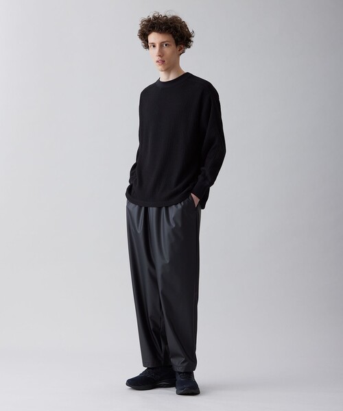 UNFILO（アンフィーロ）の「イージーケア ワッフル クルーネック（Tシャツ/カットソー・メンズ・ブラック系/ライトグレー系・SMALL/MEDIUM/LARGE/X-LARGE）」の8枚目の写真