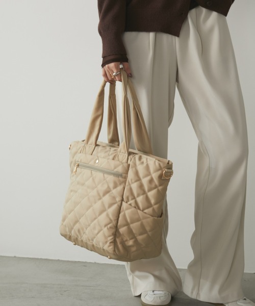 Aunt Marie's（アントマリーズ）の「キルティングバッグ / マザーズバッグ /  撥水加工 / 旅行バッグ / 大容量バッグ（マザーズバッグ・レディース・カーキ/ベージュ/ブラック・FREE）」の22枚目の写真