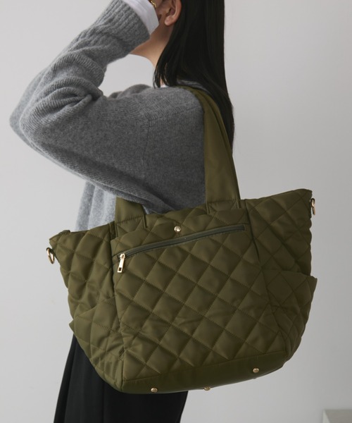 Aunt Marie's（アントマリーズ）の「キルティングバッグ / マザーズバッグ /  撥水加工 / 旅行バッグ / 大容量バッグ（マザーズバッグ・レディース・カーキ/ベージュ/ブラック・FREE）」の13枚目の写真