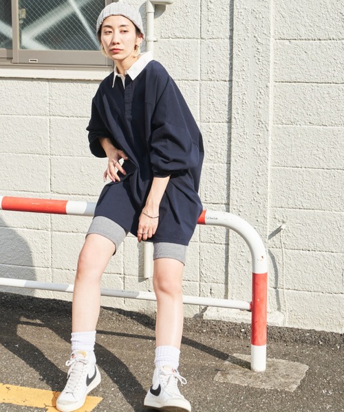 Auntie Rosa Holiday（アンティローザホリデー）の「オーバーサイズラガーシャツ / ミニワンピース（ワンピース・レディース・チャコールグレー/グリーン/ネイビー・FREE）」の13枚目の写真