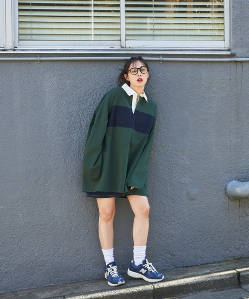 Auntie Rosa Holiday（アンティローザホリデー）の「オーバーサイズラガーシャツ / ミニワンピース（ワンピース・レディース・チャコールグレー/グリーン/ネイビー・FREE）」の22枚目の写真