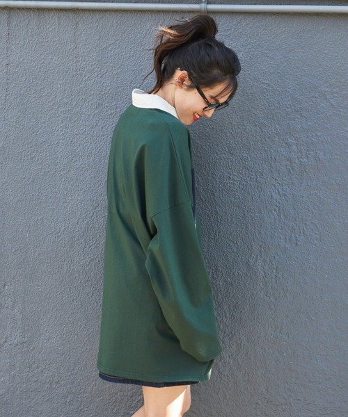 Auntie Rosa Holiday（アンティローザホリデー）の「オーバーサイズラガーシャツ / ミニワンピース（ワンピース・レディース・チャコールグレー/グリーン/ネイビー・FREE）」の20枚目の写真