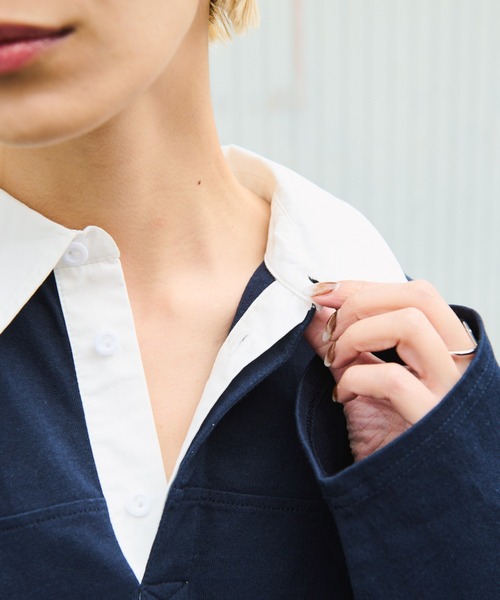 Auntie Rosa Holiday（アンティローザホリデー）の「オーバーサイズラガーシャツ / ミニワンピース（ワンピース・レディース・チャコールグレー/グリーン/ネイビー・FREE）」の16枚目の写真