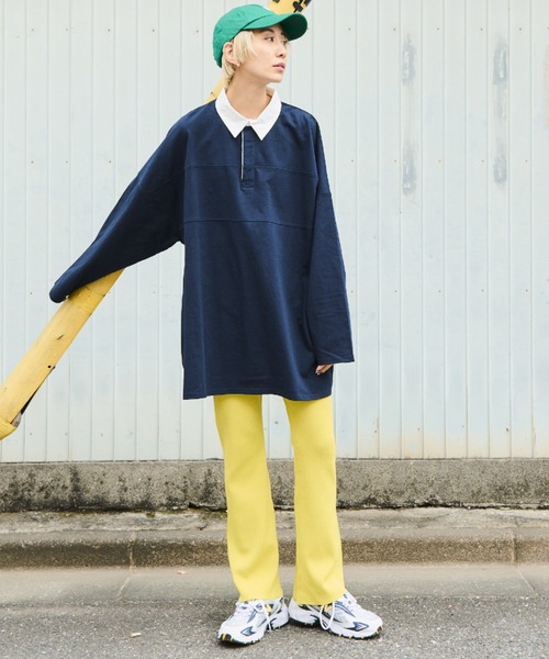 Auntie Rosa Holiday（アンティローザホリデー）の「オーバーサイズラガーシャツ / ミニワンピース（ワンピース・レディース・チャコールグレー/グリーン/ネイビー・FREE）」の14枚目の写真