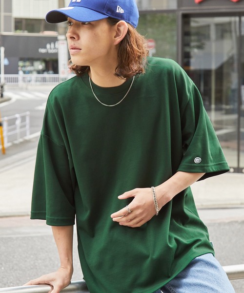 DISCUS ATHLETIC（ディスカス　アスレチック）の「DISCUS ATHLETIC/ディスカス アスレチック ロゴ刺繍COOLMAXオーバーサイズ半袖クルーネックTシャツ（Tシャツ/カットソー・メンズ・ベージュ系/カーキ/ブラック/ホワイト/ホワイト系/グリーン系・M/XL/L）」の5枚目の写真