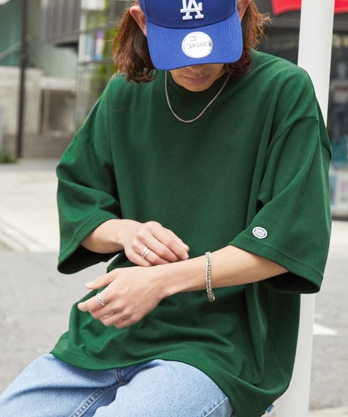 DISCUS ATHLETIC（ディスカス　アスレチック）の「DISCUS ATHLETIC/ディスカス アスレチック ロゴ刺繍COOLMAXオーバーサイズ半袖クルーネックTシャツ（Tシャツ/カットソー・メンズ・ベージュ系/カーキ/ブラック/ホワイト/ホワイト系/グリーン系・M/XL/L）」の7枚目の写真