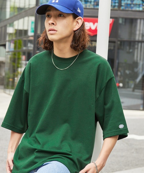 DISCUS ATHLETIC（ディスカス　アスレチック）の「DISCUS ATHLETIC/ディスカス アスレチック ロゴ刺繍COOLMAXオーバーサイズ半袖クルーネックTシャツ（Tシャツ/カットソー・メンズ・ベージュ系/カーキ/ブラック/ホワイト/ホワイト系/グリーン系・M/XL/L）」の8枚目の写真