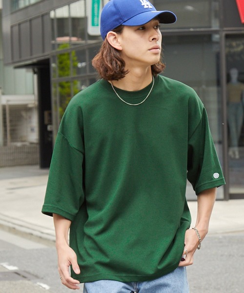 DISCUS ATHLETIC（ディスカス　アスレチック）の「DISCUS ATHLETIC/ディスカス アスレチック ロゴ刺繍COOLMAXオーバーサイズ半袖クルーネックTシャツ（Tシャツ/カットソー・メンズ・ベージュ系/カーキ/ブラック/ホワイト/ホワイト系/グリーン系・M/XL/L）」の9枚目の写真