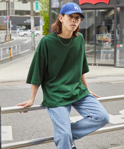 DISCUS ATHLETIC（ディスカス　アスレチック）の「DISCUS ATHLETIC/ディスカス アスレチック ロゴ刺繍COOLMAXオーバーサイズ半袖クルーネックTシャツ（Tシャツ/カットソー・メンズ・ベージュ系/カーキ/ブラック/ホワイト/ホワイト系/グリーン系・M/XL/L）」の10枚目の写真