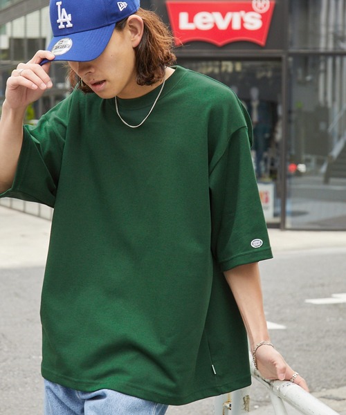 DISCUS ATHLETIC（ディスカス　アスレチック）の「DISCUS ATHLETIC/ディスカス アスレチック ロゴ刺繍COOLMAXオーバーサイズ半袖クルーネックTシャツ（Tシャツ/カットソー・メンズ・ベージュ系/カーキ/ブラック/ホワイト/ホワイト系/グリーン系・M/XL/L）」の11枚目の写真