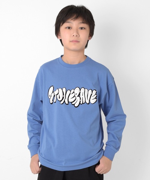 GLAZOS（グラソス）の「グラフィティプリント長袖Tシャツ（Tシャツ/カットソー・キッズ・グレー/ブルー/ネイビー/ホワイト・170cm/150cm/140cm/160cm）」の4枚目の写真