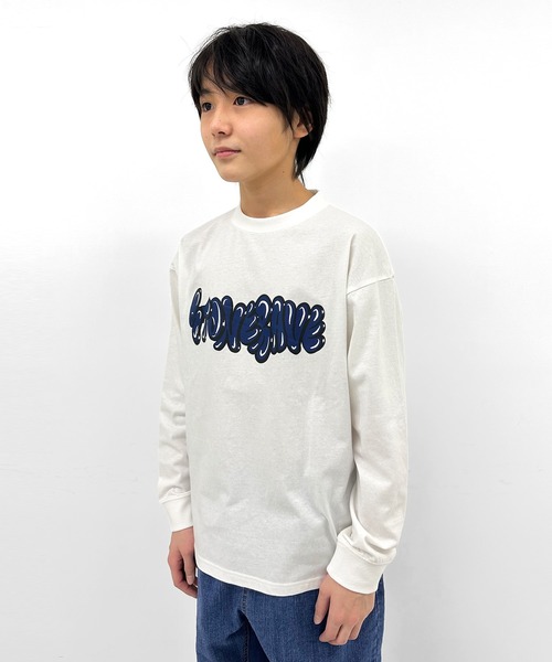 GLAZOS（グラソス）の「グラフィティプリント長袖Tシャツ（Tシャツ/カットソー・キッズ・グレー/ブルー/ネイビー/ホワイト・170cm/150cm/140cm/160cm）」の8枚目の写真