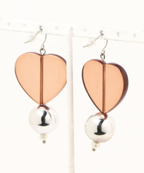 tone(トーン)の「【Occhocochoi】heart ball pierce brown(MA)(ピアス(両耳用)・レディース・シルバー・FREE)」の3枚目の写真